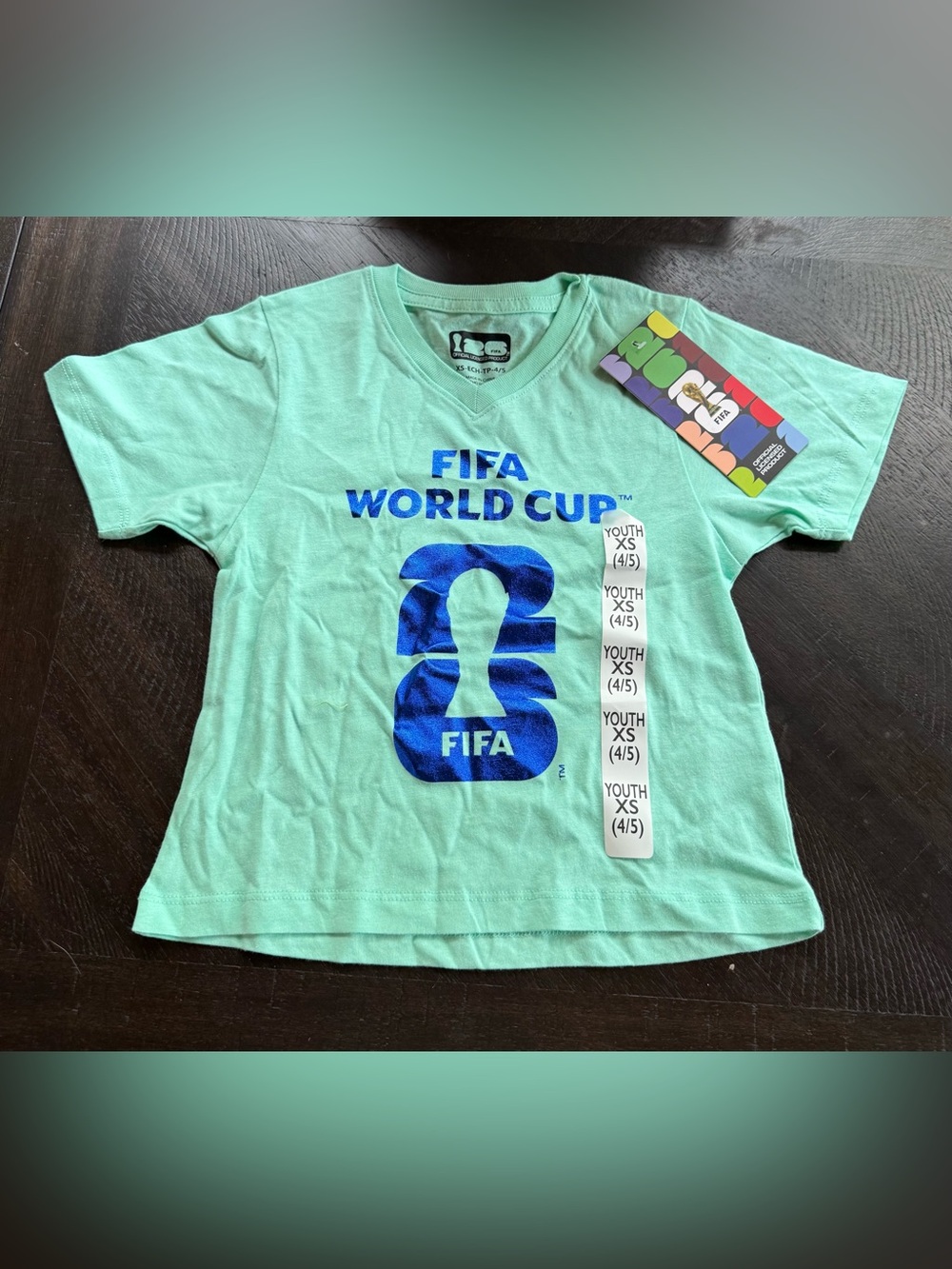 FIFA World Cup Youth V-Neck Tee - Mint Green - Youth XS